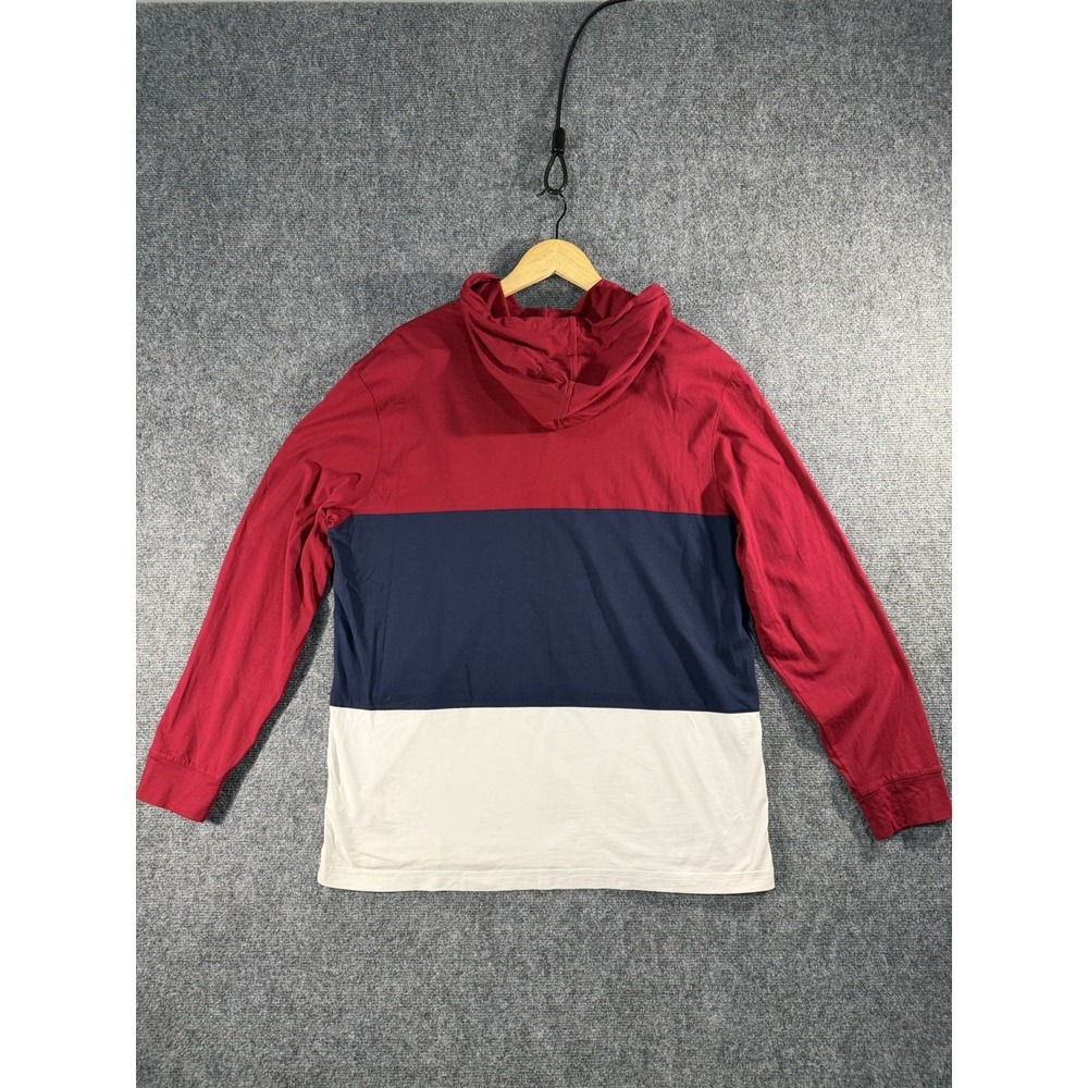 Lacoste Hooded Shirt Striped Long Sleeve Pullover Hoodie Red TH9349 Mens Large - Picture 10 of 14